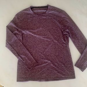 Lululemon Metal Vent Tech Surge Long Sleeve, Mens Large, Heathered plum, EC